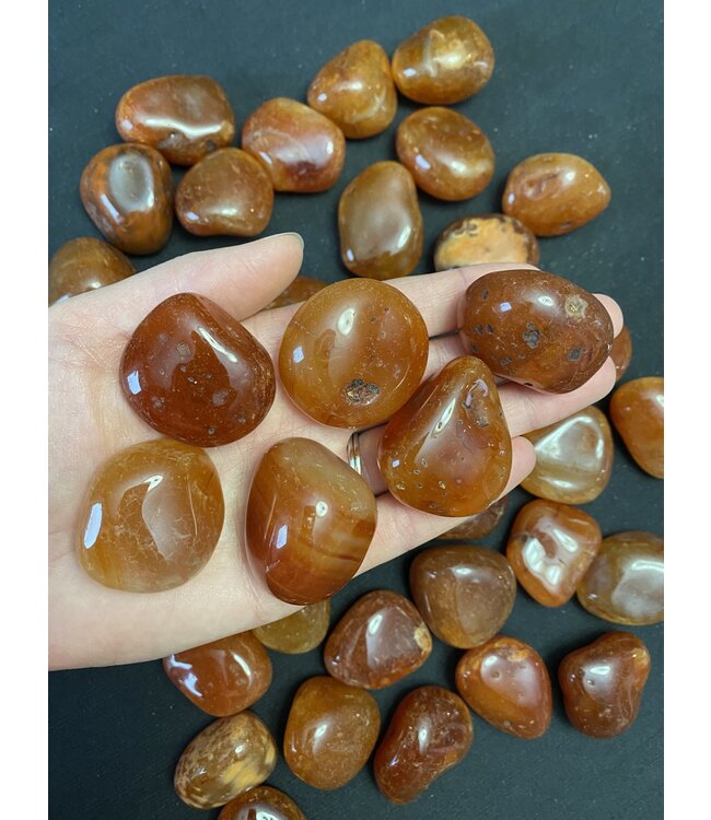 Carnelian Tumbled Stones, Polished Carnelian, Grade A; 4 sizes available, purchase individual or bulk