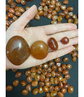 Carnelian Tumbled Stones, Polished Carnelian, Grade A; 4 sizes available, purchase individual or bulk