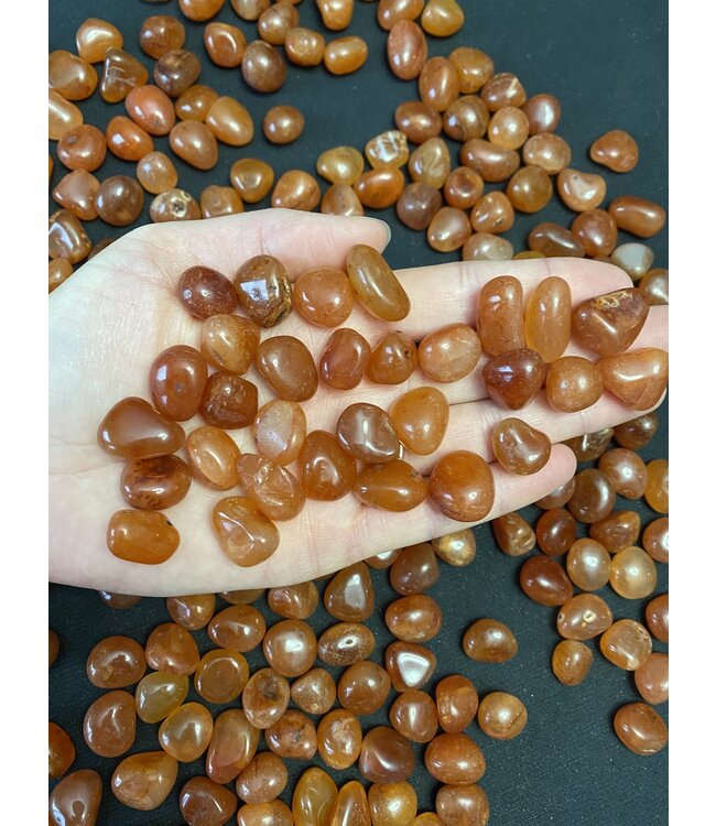 Carnelian Tumbled Stones, Polished Carnelian, Grade A; 4 sizes available, purchase individual or bulk
