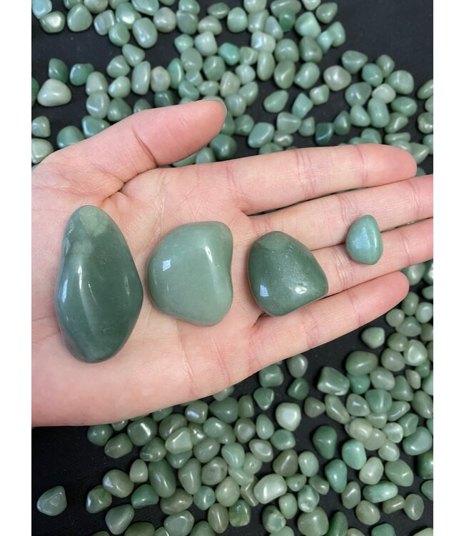Green Aventurine Tumbled Stones, Polished Green Aventurine, Grade A; 4 sizes available, purchase individual or bulk