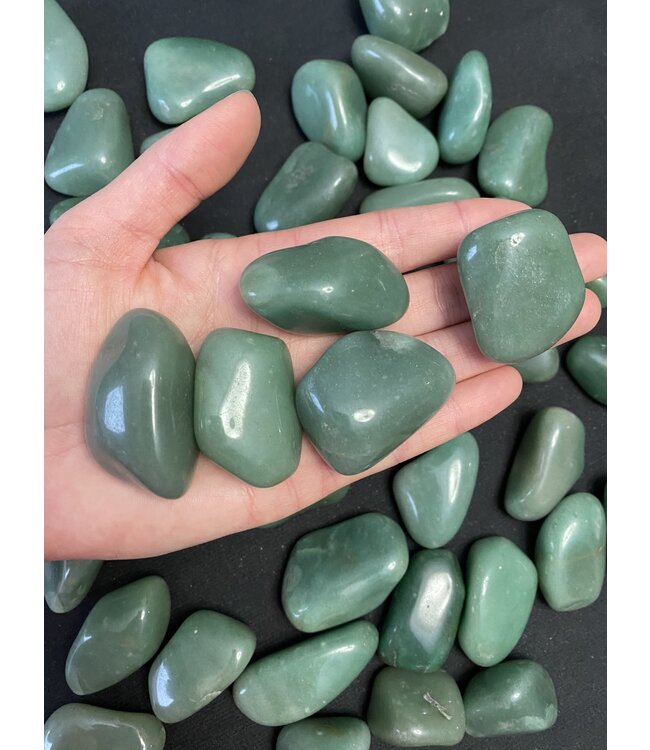 Green Aventurine Tumbled Stones, Polished Green Aventurine, Grade A; 4 sizes available, purchase individual or bulk
