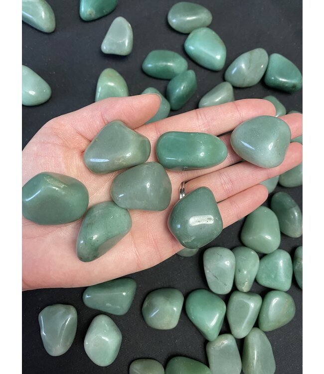 Green Aventurine Tumbled Stones, Polished Green Aventurine, Grade A; 4 sizes available, purchase individual or bulk