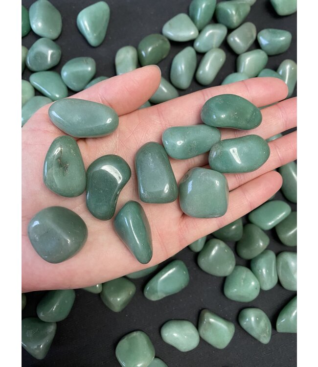 Green Aventurine Tumbled Stones, Polished Green Aventurine, Grade A; 4 sizes available, purchase individual or bulk