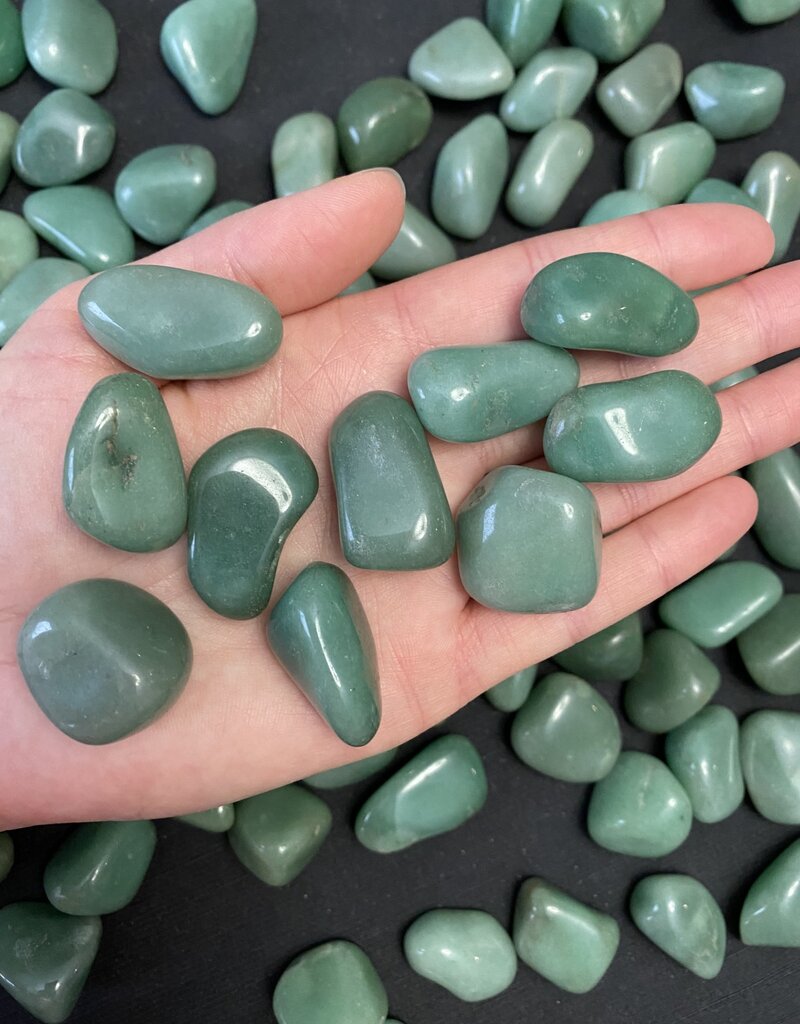 Green Aventurine Tumbled Stones, Polished Green Aventurine, Grade A; 4 sizes available, purchase individual or bulk