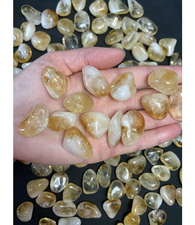Citrine Tumbled Stones, Polished Citrine, Grade A; 4 sizes available, purchase individual or bulk