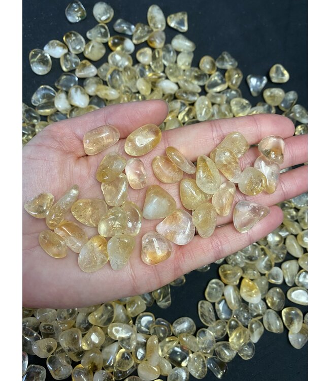 Citrine Tumbled Stones, Polished Citrine, Grade A; 4 sizes available, purchase individual or bulk