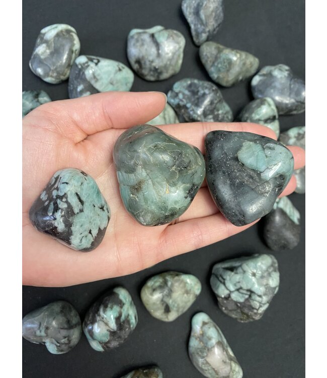 Emerald Tumbled Stones, Polished Emerald, Grade A; 4 sizes available, purchase individual or bulk