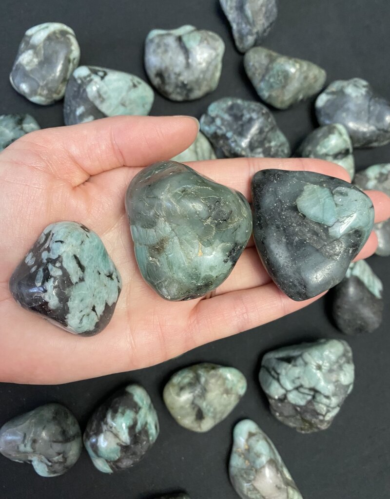 Emerald Tumbled Stones, Polished Emerald, Grade A; 4 sizes available, purchase individual or bulk