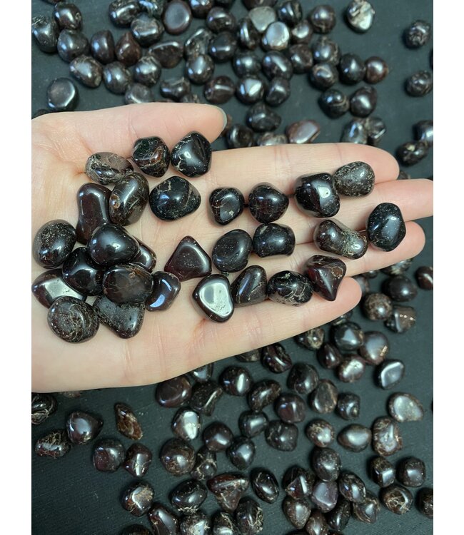 Garnet Tumbled Stones, Polished Garnet, Grade A; 4 sizes available, purchase individual or bulk
