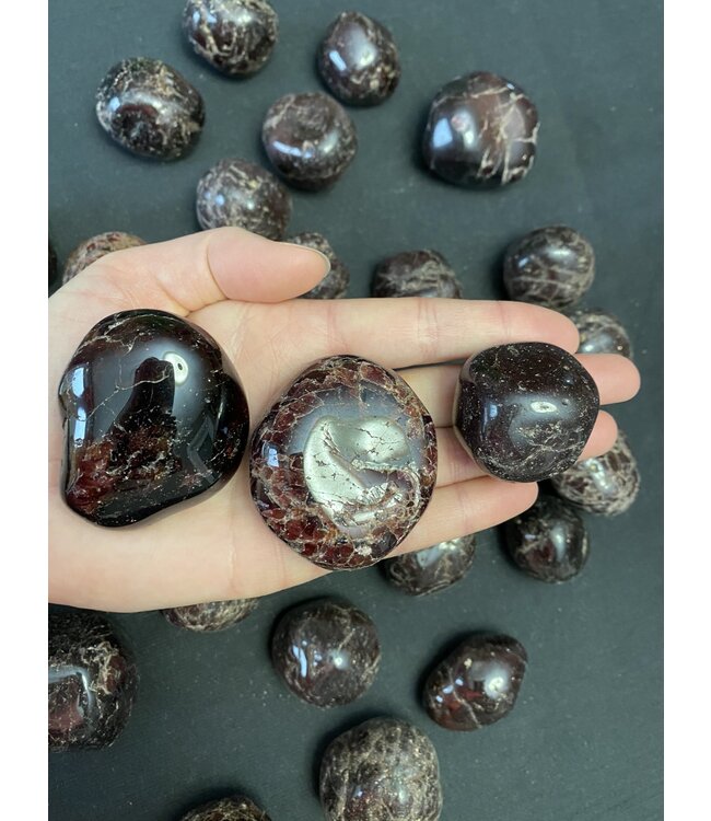 Garnet Tumbled Stones, Polished Garnet, Grade A; 4 sizes available, purchase individual or bulk
