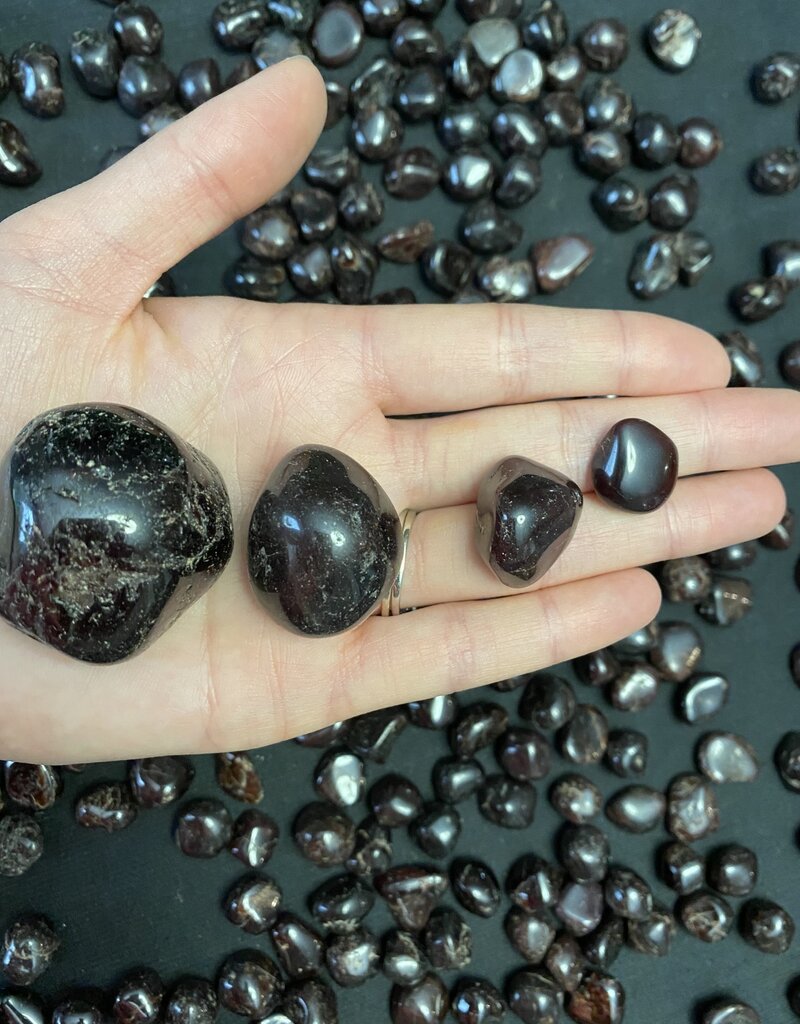 Garnet Tumbled Stones, Polished Garnet, Grade A; 4 sizes available, purchase individual or bulk