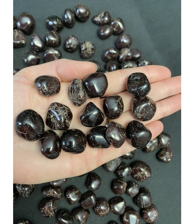 Garnet Tumbled Stones, Polished Garnet, Grade A; 4 sizes available, purchase individual or bulk