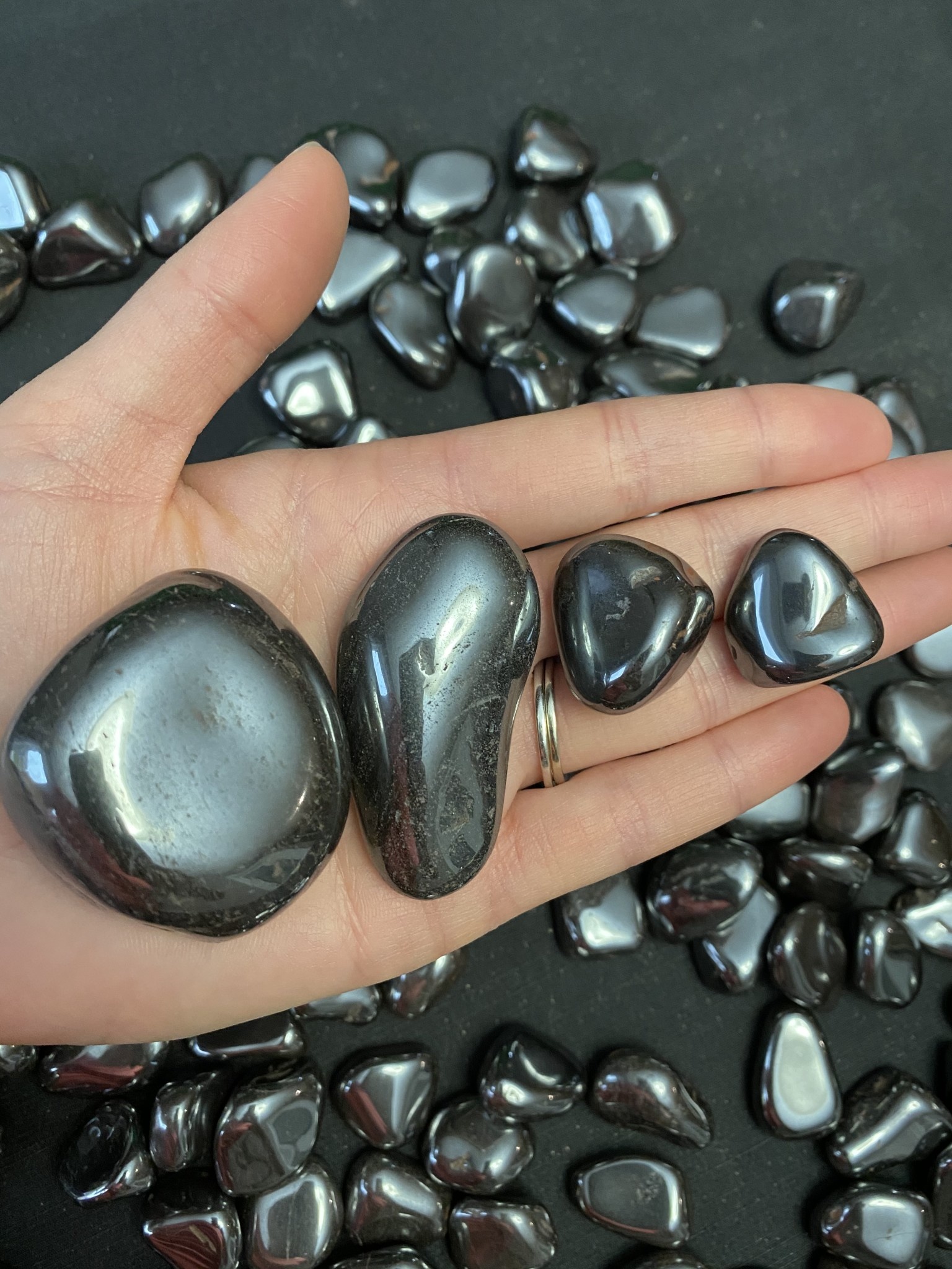 Hematite Tumbled Stone, Women's, Size: One size, Grey Type