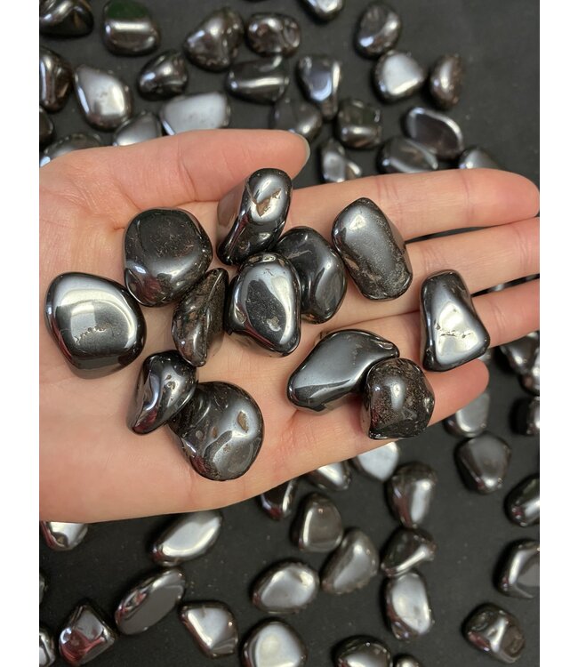 Hematite Tumbled Stones, Polished Hematite, Grade A; 4 sizes available, purchase individual or bulk