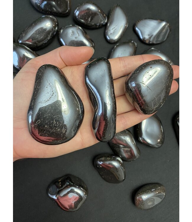 Hematite Tumbled Stones, Polished Hematite, Grade A; 4 sizes available, purchase individual or bulk