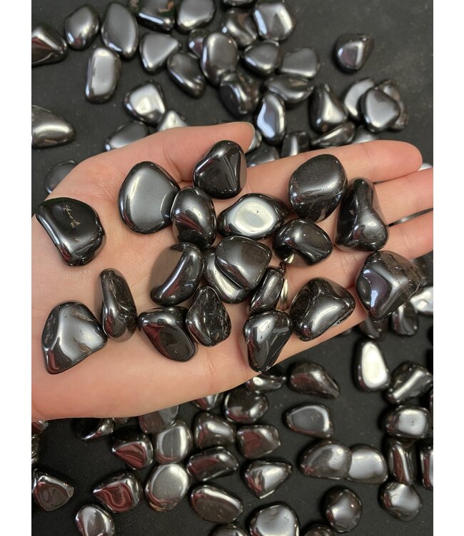 Hematite Tumbled Stones, Polished Hematite, Grade A; 4 sizes available, purchase individual or bulk