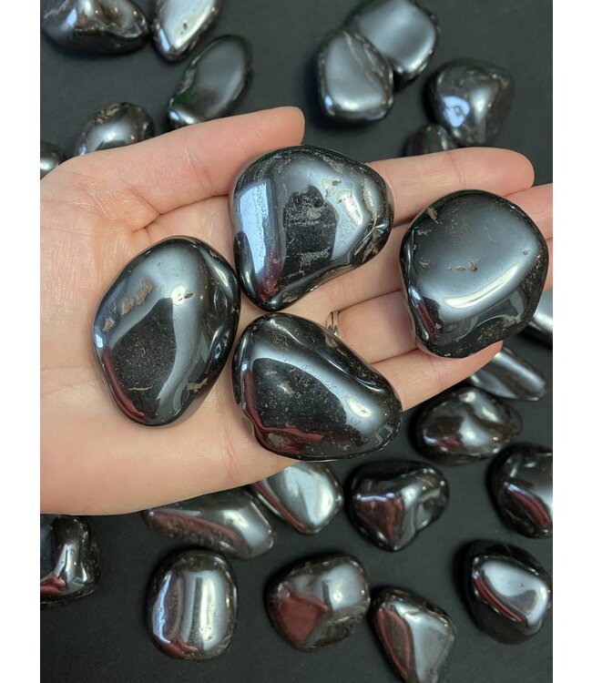Hematite Tumbled Stones, Polished Hematite, Grade A; 4 sizes available, purchase individual or bulk