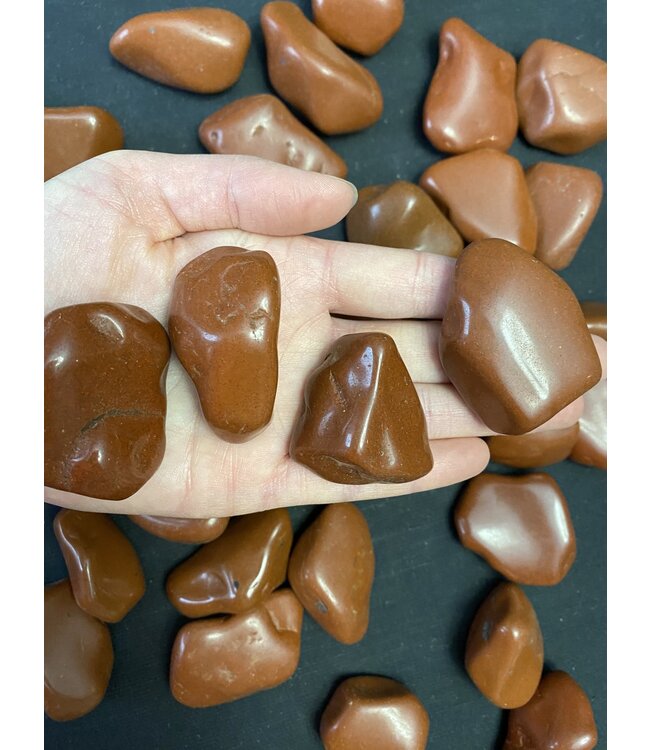 Red Jasper Tumbled Stones, Polished Red Jasper, Grade A; 4 sizes available, purchase individual or bulk