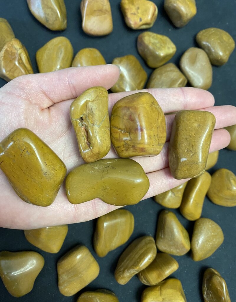 Yellow Jasper Tumbled Stones, Polished Yellow Jasper, Grade A; 4 sizes available, purchase individual or bulk