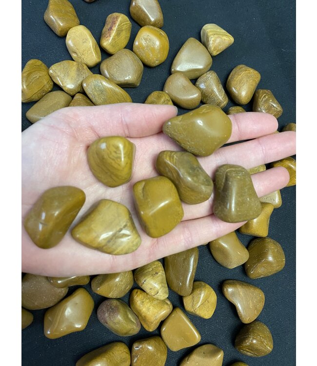 Yellow Jasper Tumbled Stones, Polished Yellow Jasper, Grade A; 4 sizes available, purchase individual or bulk