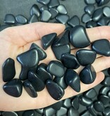 Black Obsidian Tumbled Stones, Polished Black Obsidian, Grade A; 4 sizes available, purchase individual or bulk