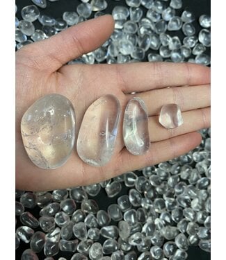 Clear Quartz Tumbled Stones, Polished Clear Quartz, Grade A; 4 sizes available, purchase individual or bulk