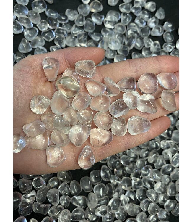 Clear Quartz Tumbled Stones, Polished Clear Quartz, Grade A; 4 sizes available, purchase individual or bulk