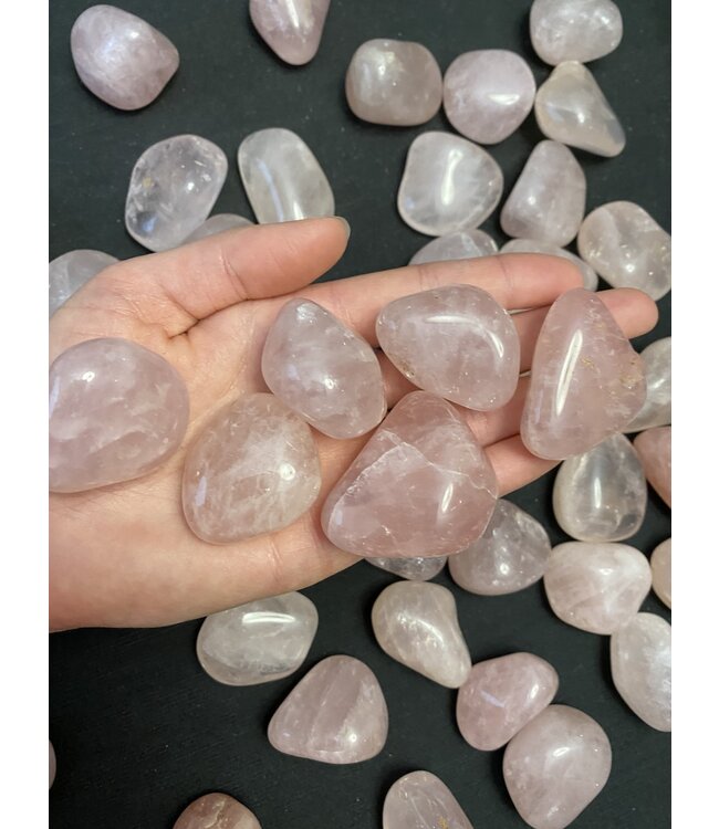 Rose Quartz Tumbled Stones, Polished Rose Quartz, Grade A; 4 sizes available, purchase individual or bulk