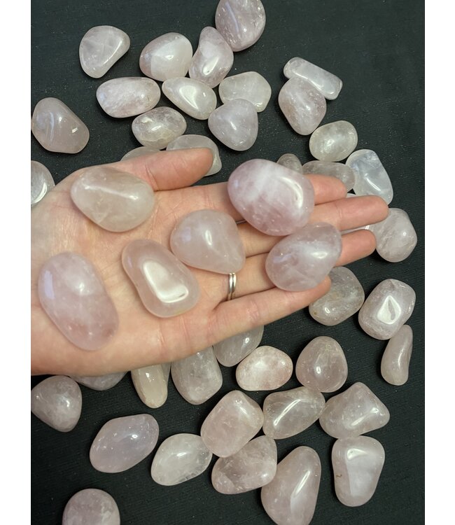 Rose Quartz Tumbled Stones, Polished Rose Quartz, Grade A; 4 sizes available, purchase individual or bulk