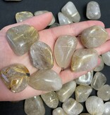 Rutilated Quartz Tumbled Stones, Polished Rutilated Quartz, Grade A; 4 sizes available, purchase individual or bulk