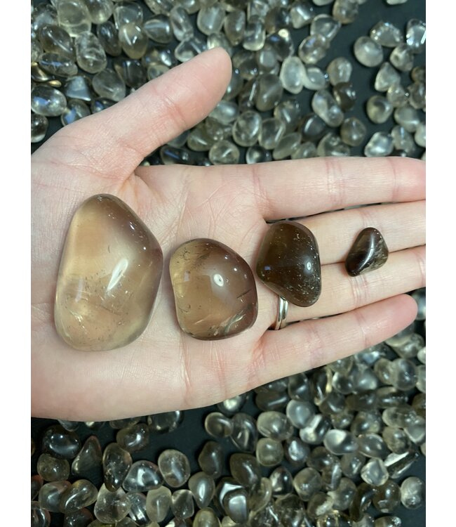 Smoky Quartz Tumbled Stones, Polished Smoky Quartz, Grade A; 4 sizes available, purchase individual or bulk