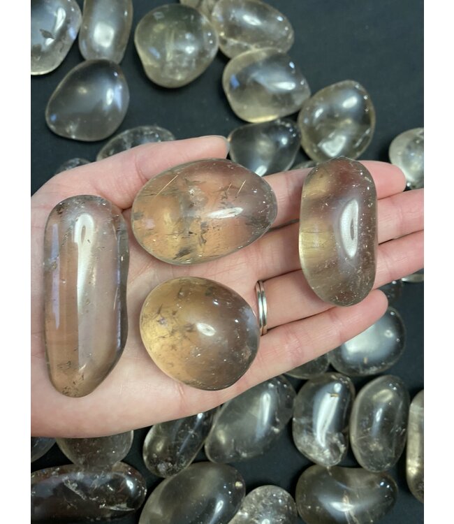 Smoky Quartz Tumbled Stones, Polished Smoky Quartz, Grade A; 4 sizes available, purchase individual or bulk