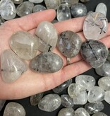 Tourmalinated Quartz Tumbled Stones, Polished Tourmalinated Quartz, Grade A; 4 sizes available, purchase individual or bulk
