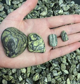 Serpentine Tumbled Stones, Polished Serpentine, Grade A; 4 sizes available, purchase individual or bulk