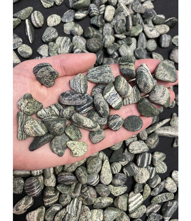 Serpentine Tumbled Stones, Polished Serpentine, Grade A; 4 sizes available, purchase individual or bulk