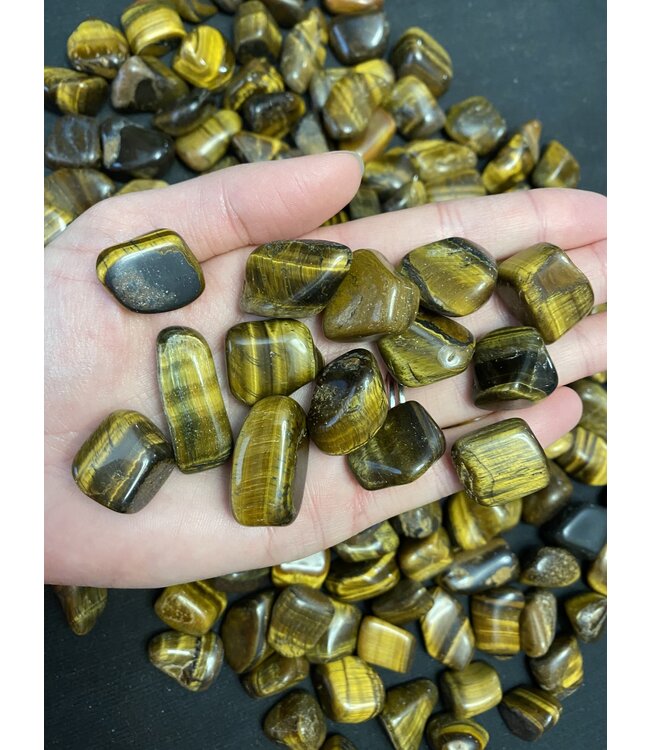 Tiger Eye Tumbled Stones, Polished Tiger Eye, Grade A; 4 sizes available, purchase individual or bulk