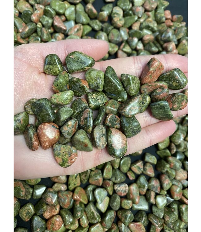 Unakite Tumbled Stones, Polished Unakite, Grade A; 4 sizes available, purchase individual or bulk