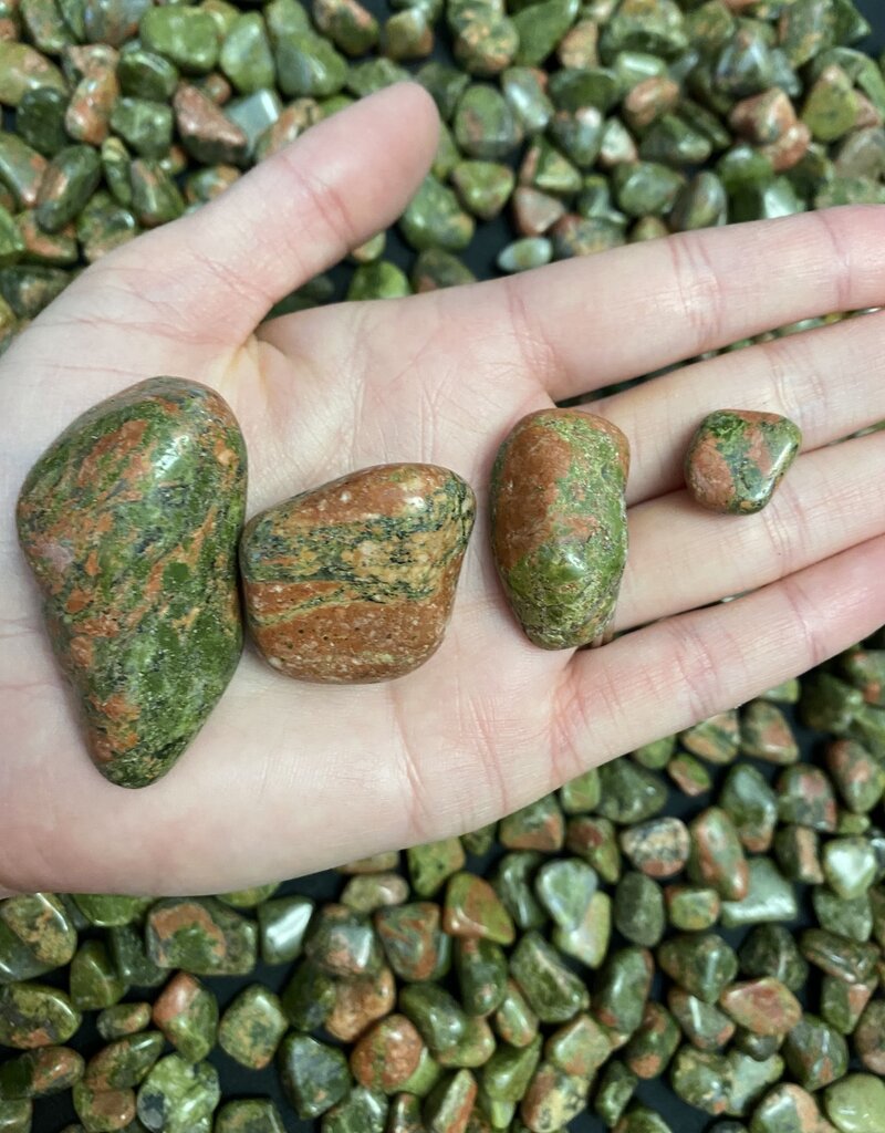 Unakite Tumbled Stones, Polished Unakite, Grade A; 4 sizes available, purchase individual or bulk