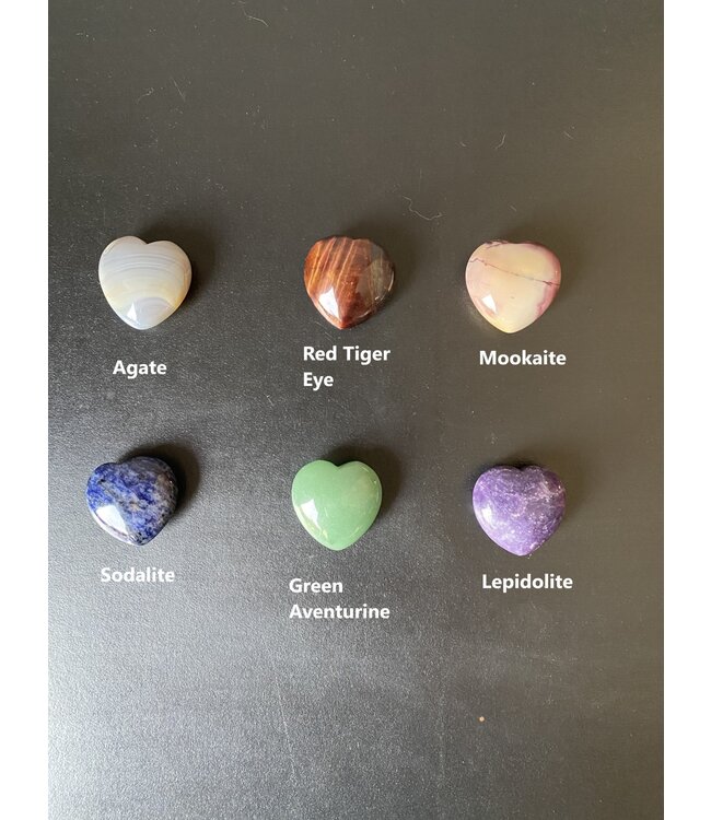 Mini Hearts, Baby Hearts, 32 Stone Types Available, choose your stone type