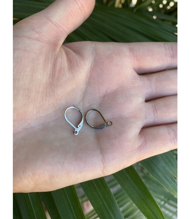 Leverback Hoop Earring Stainless Steel 16mm x 10mm, 1 Set