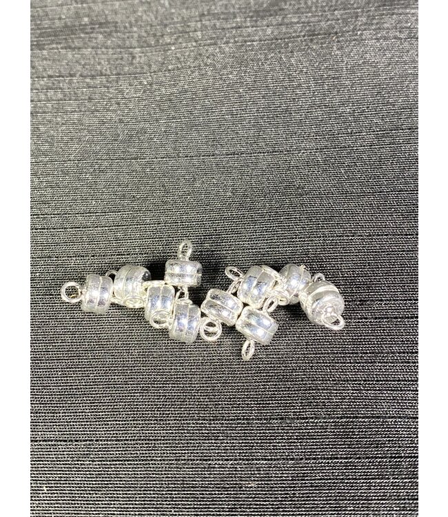 Silver Magnetic Clasp - Allergen Free Brass - 11mm x 6mm 10 Set