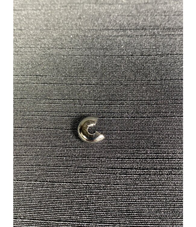 Brass Crimp Cover Platinum 6mm 100 Pack