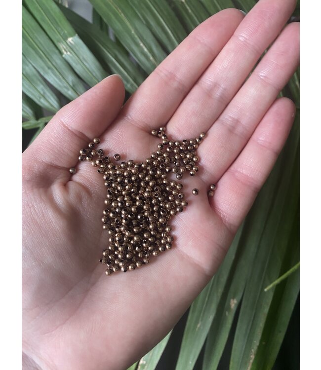 Red Copper Round Spacer - Iron Bead - 2mm/3mm - Package of 20gr