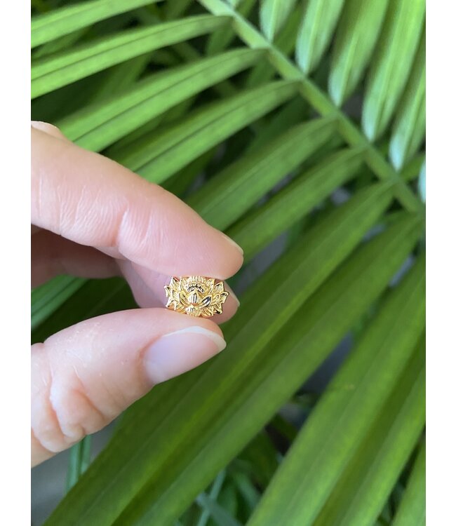 Lotus Spacer High Quality Gold Plated 12mm x 9mm x 4mm 5 Pack