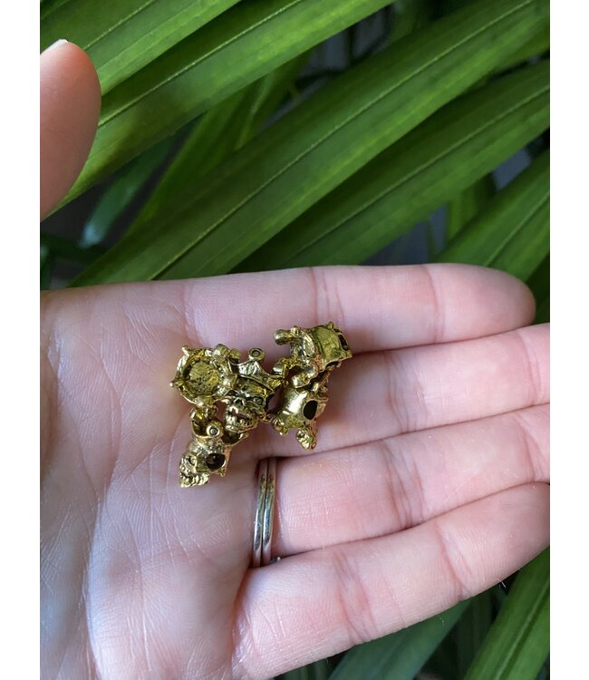 Skull Spacer, Skull with Crown - 6 Colours - 13mm x 10.5mm x 9.5mm 5 Pack