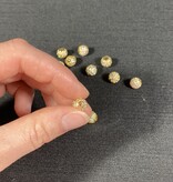 Round Pave Beads - Gold 6mm 8mm 5 Pack