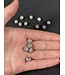 Round Pave Beads - Platinum 6mm 8mm 5 Pack
