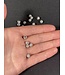 Round Pave Beads - Platinum 6mm 8mm 5 Pack