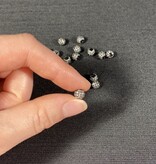 Round Pave Beads - Gunmetal 6mm 8mm 5 Pack
