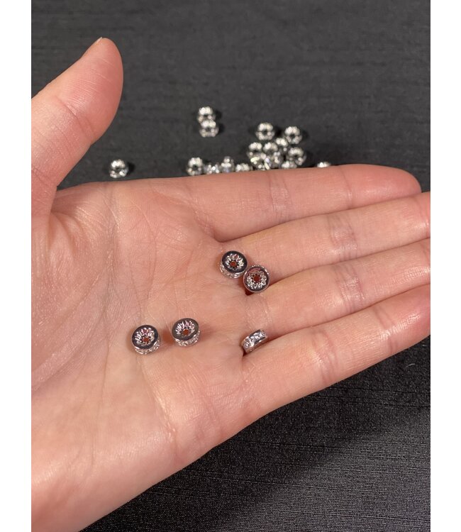 Cubic Zirconia Beading Spacer, Grade A - 4 Colours - 7mm x 3mm 5 Pack